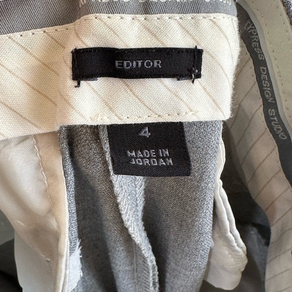 Express Editor Gray with Silver Shimmer Flared Career Pants Sz 4 - Picture 8 of 9